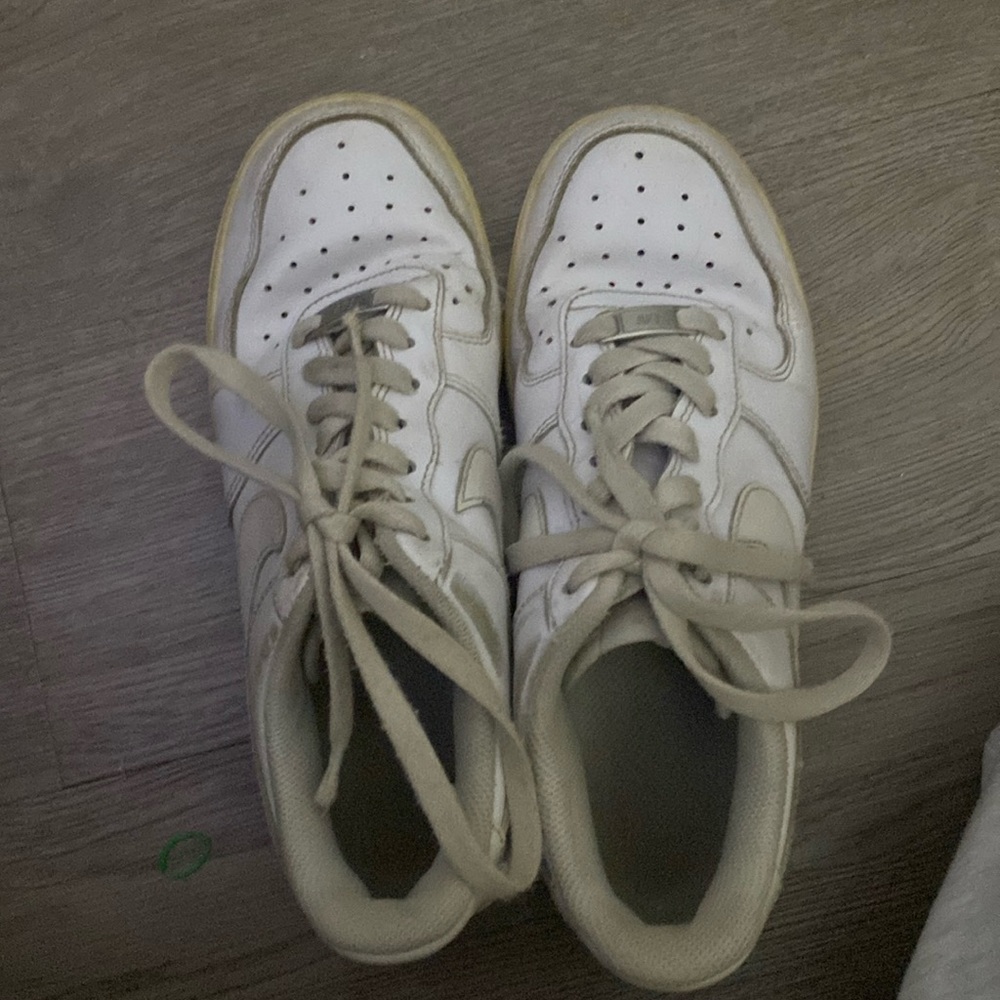 White Nike Air Force ones size 6 1/2